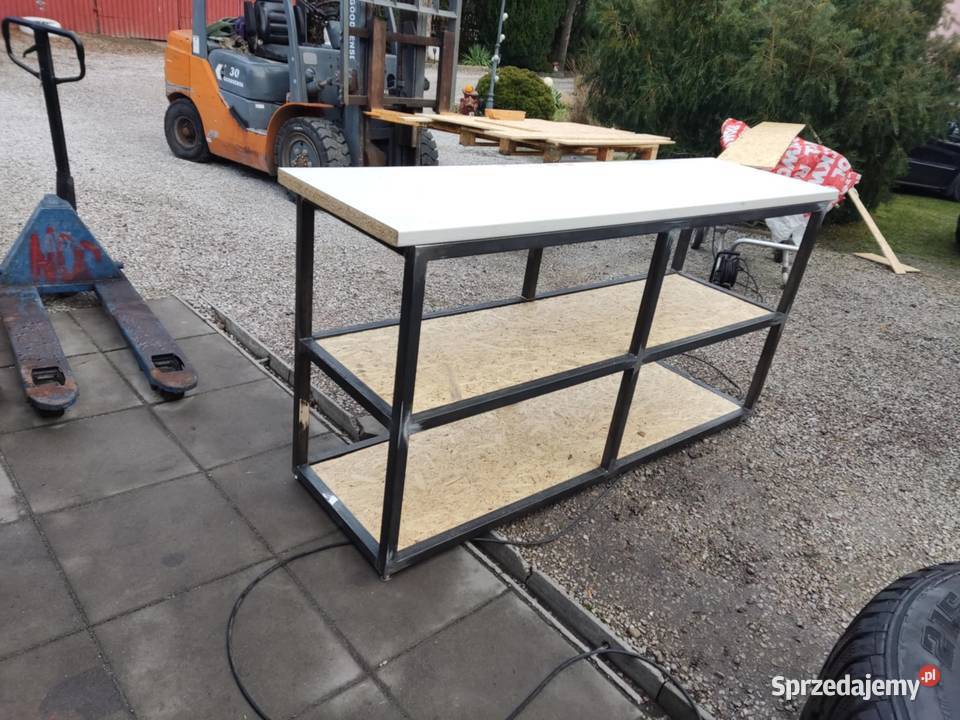 Mocny stół do garażuwarsztatu Metalowa rama HIT Miedziana Góra