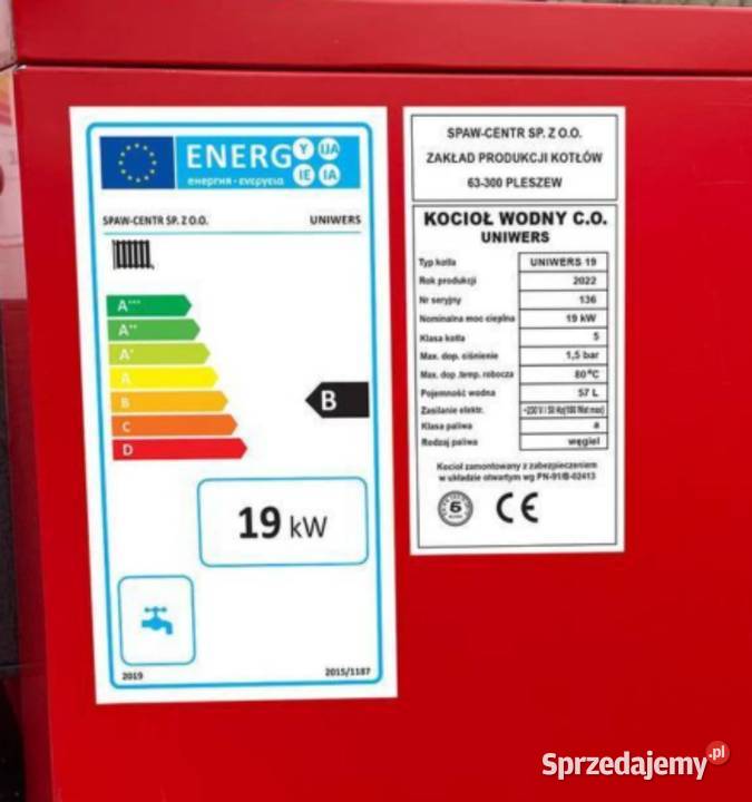 Kocioł 19kw do 160m na drewno węgiel sprzedam
