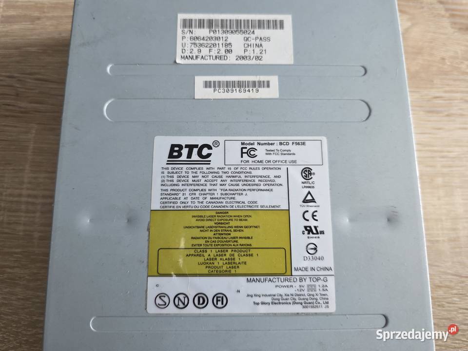 Napęd CD BTC BCD F563E cdrom volume control wewnętrzny Łódź
