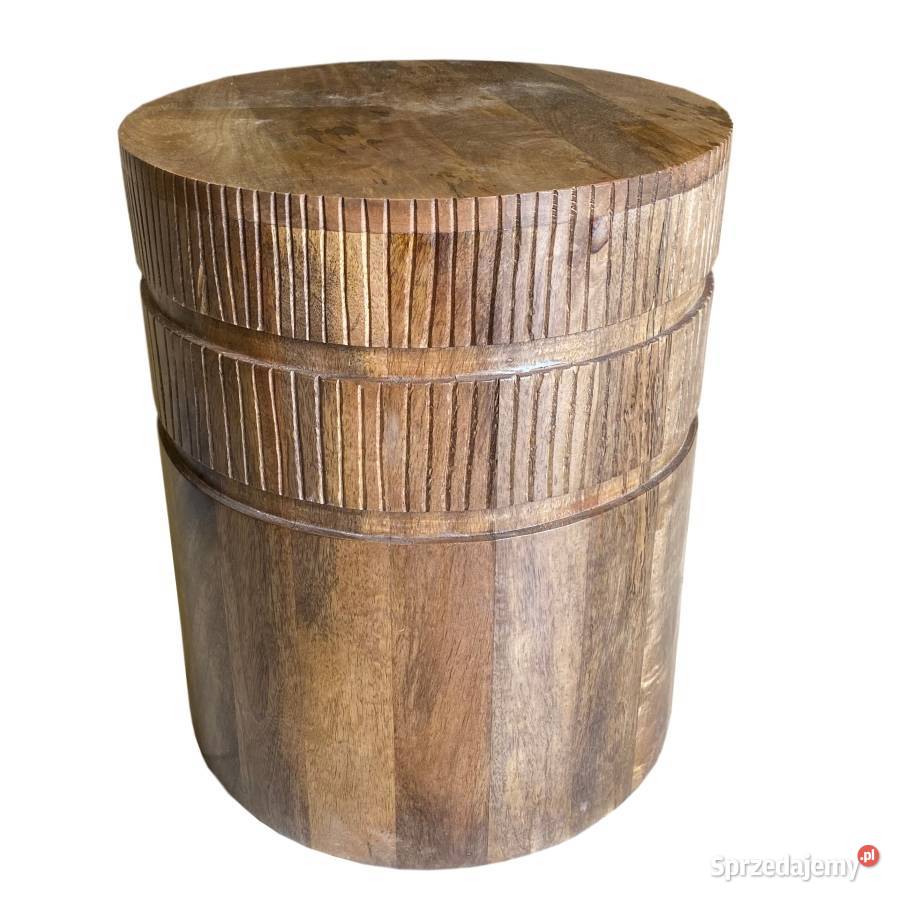 Dekoracyjny drewniany stolik siedzisko z litego