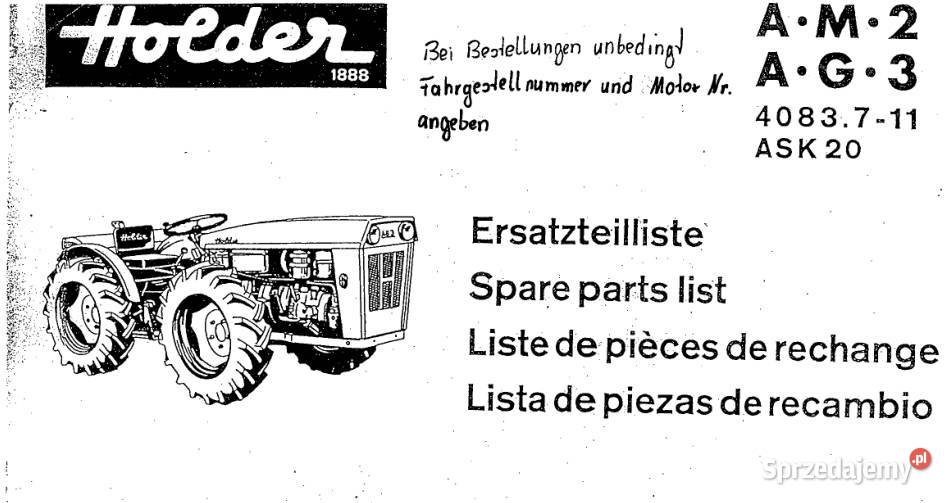 Holder AM2 AG3 A750 A760 A770 katalog części Kielce