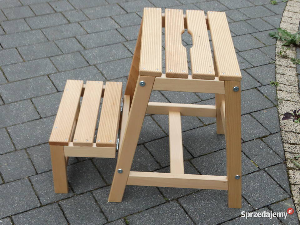 Drewniany Taboret Schodek 2w1 Solidna Drabinka Biłgoraj