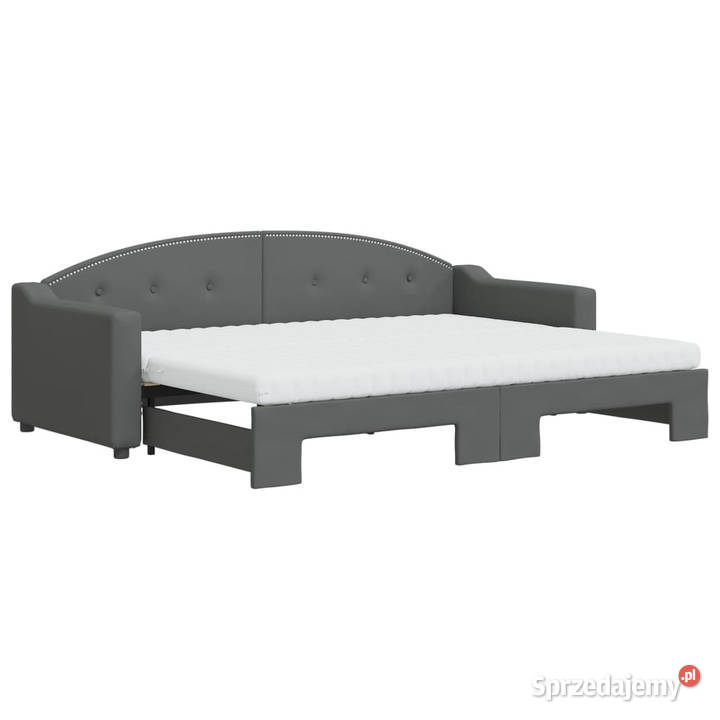 Sofa rozsuwana z materacami ciemnoszara tkanina
