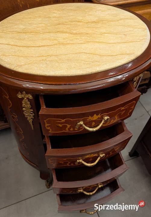 ładna komoda intarsjowana z marmuremsklep Dąbrowa Górnicza