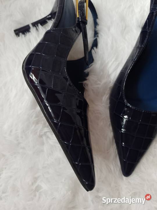 40 Granatowe czółenka Szpilki wieczorowe z Kraków sprzedam