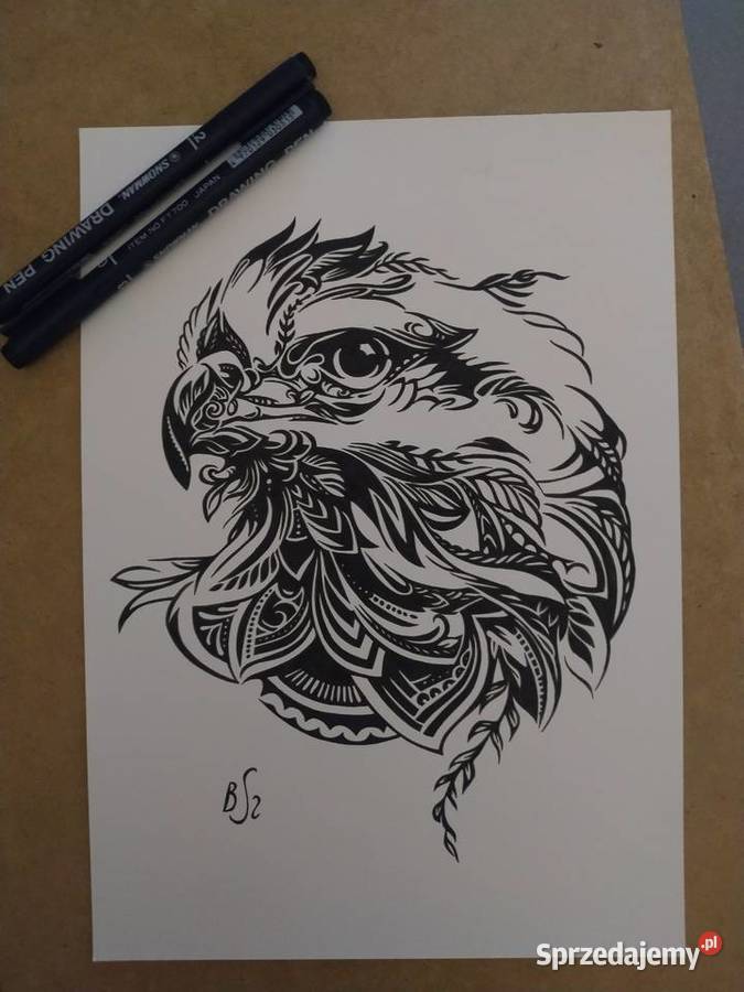 Rysunek orzeł cienkopis blok t A4 250 gm2 Warszawa