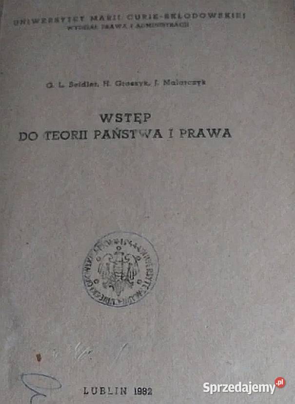 Wstęp do teorii państwa i prawa Otwock