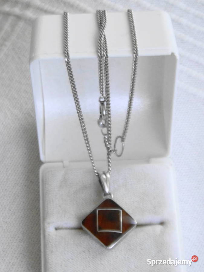 Stary Naszyjnik srebro i bursztyn bałtycki mazowieckie Warszawa sprzedam