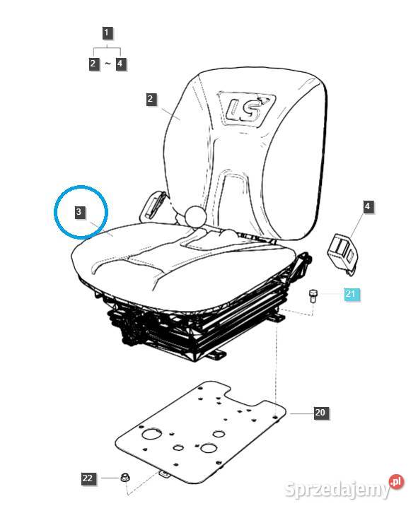 Siedzisko fotela G850 LS Tractor 40370531 Tajęcina