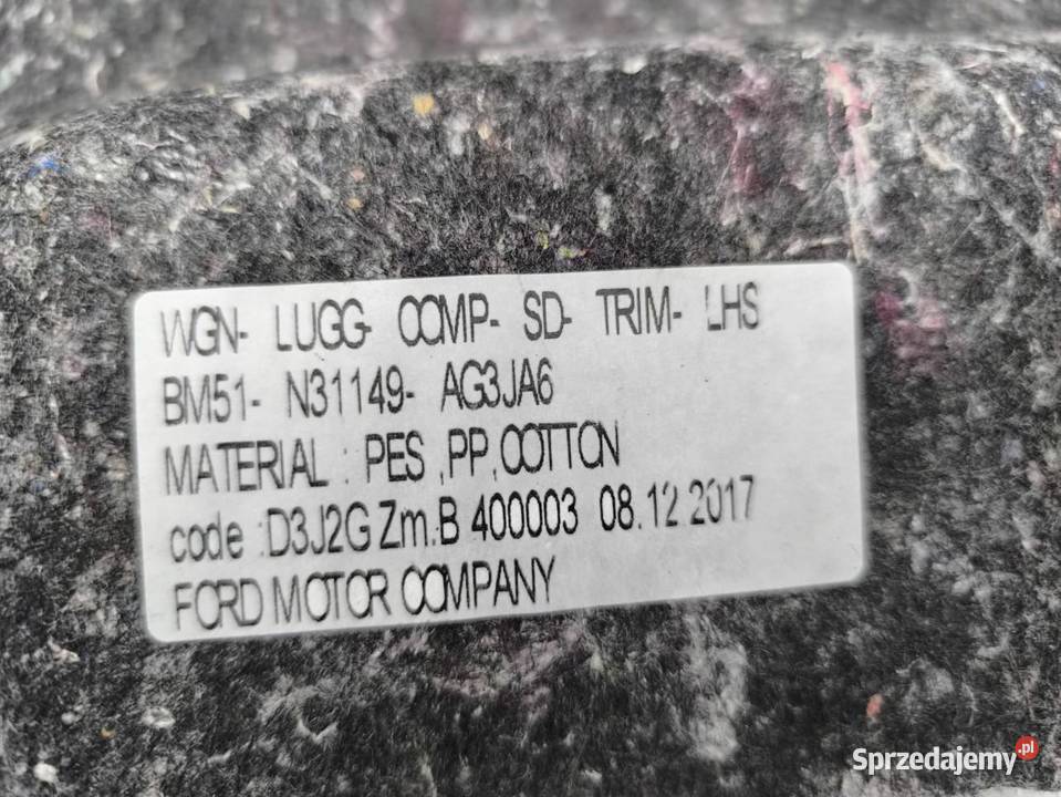 BOCZEK BAGAŻNIKA LEWY TYŁ FORD FOCUS MK3 LIFT osobowe wielkopolskie
