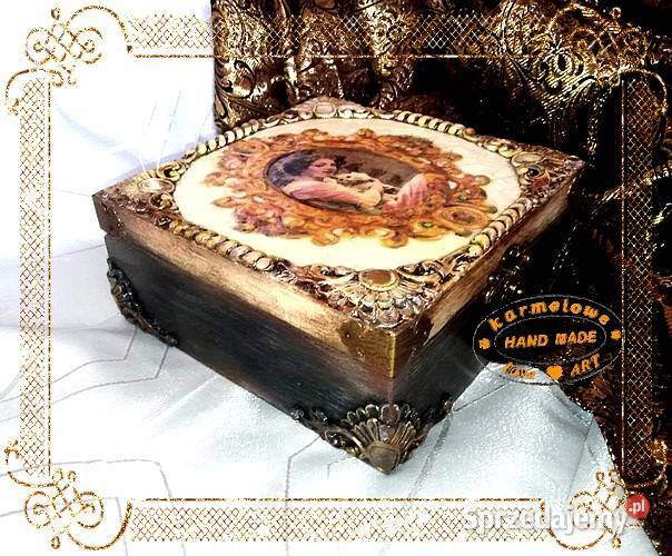 Szkatułka na biżuterię decoupage rękodzieło Warszawa sprzedam