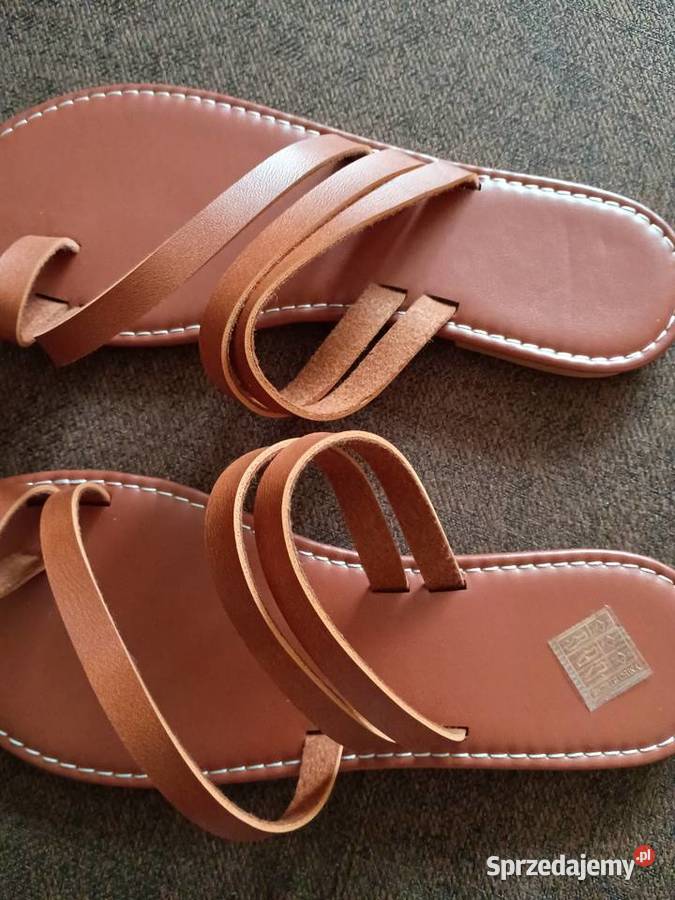 Brązowe klapki japonki nowe 38 26 zl 25cm Sandały i klapki Stalowa Wola