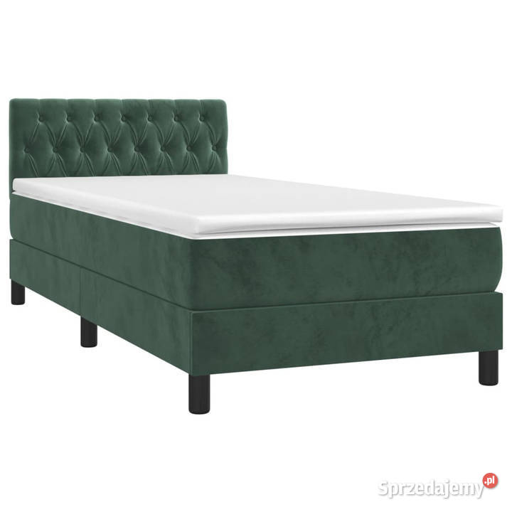 Łóżko kontynentalne z materacem i LED zielony 88cm mazowieckie
