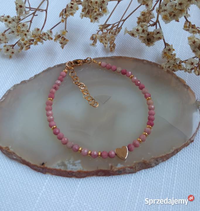 Bransoletka rodochrozyt i hematyt serduszko Czerwionka-Leszczyny sprzedam