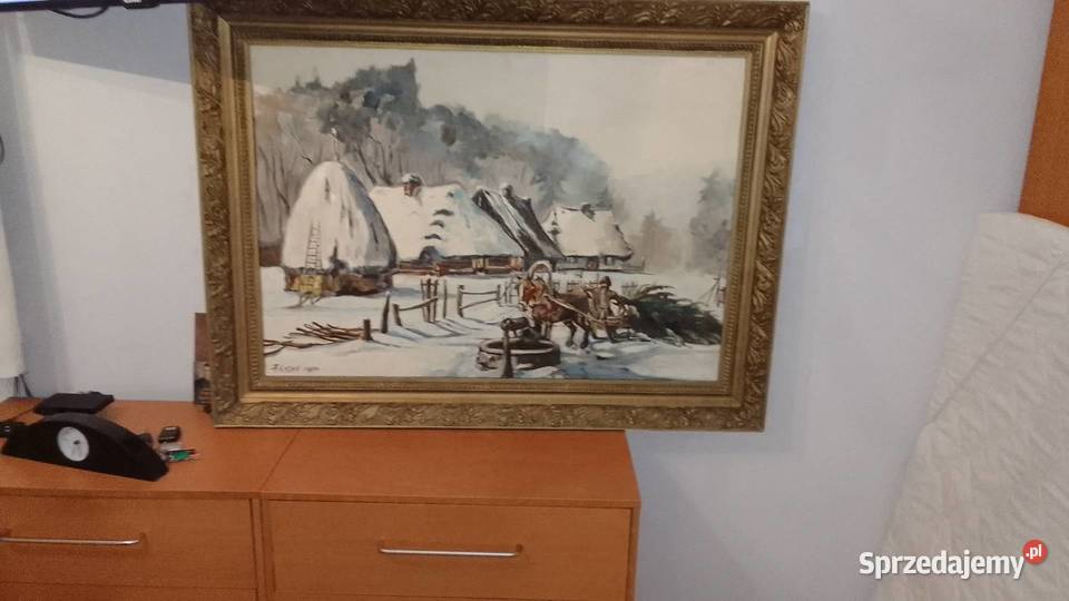 Obraz olejny na płótnie 120x90 Warszawa