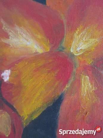 obraz olejny kwiaty storczyki diy Malarstwo