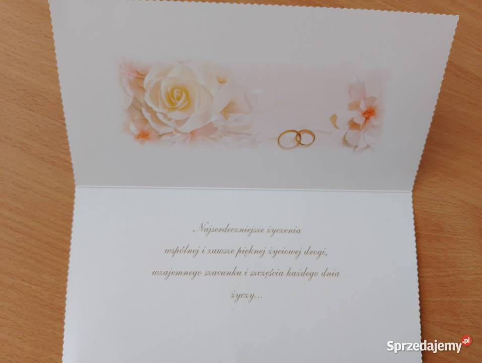 Kartka okolicznościowa z życzeniami W DNIU ŚLUBU Oborniki