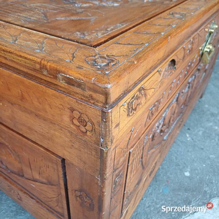 Skrzynia Kufer Dalekowschodni Orientalny Antyki, Sztuka, Kolekcje