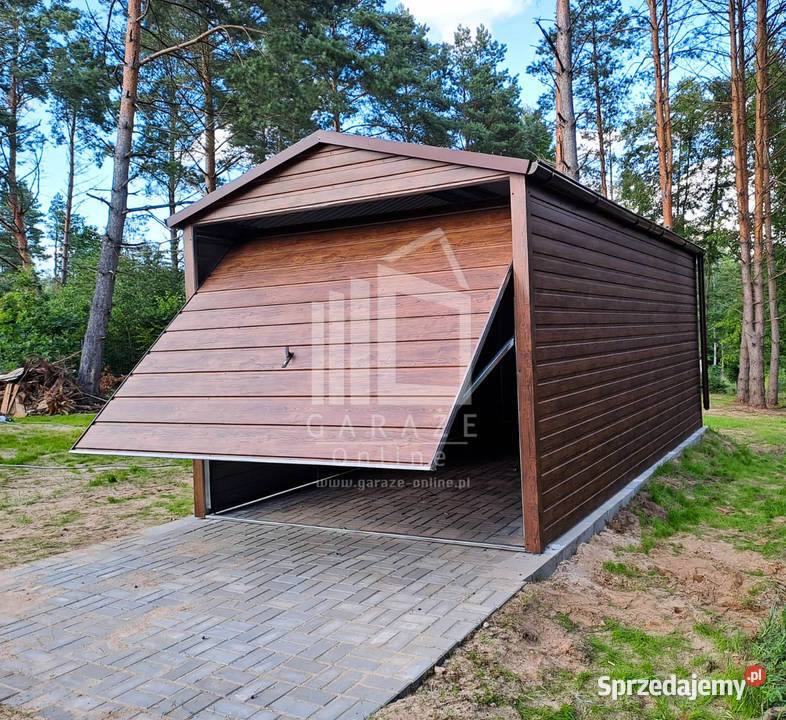 GARAZ BLASZANY 3m x 6m dwuspad ciemny orzech 18m2 Ostrowiec Świętokrzyski