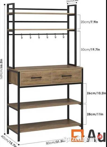 Regał kuchenny regał stojący z 5 półkami i 2 sprzedam