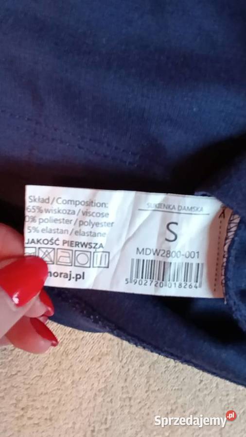 Niebieska sukienka dopasowana S Bez wzoru Warszawa