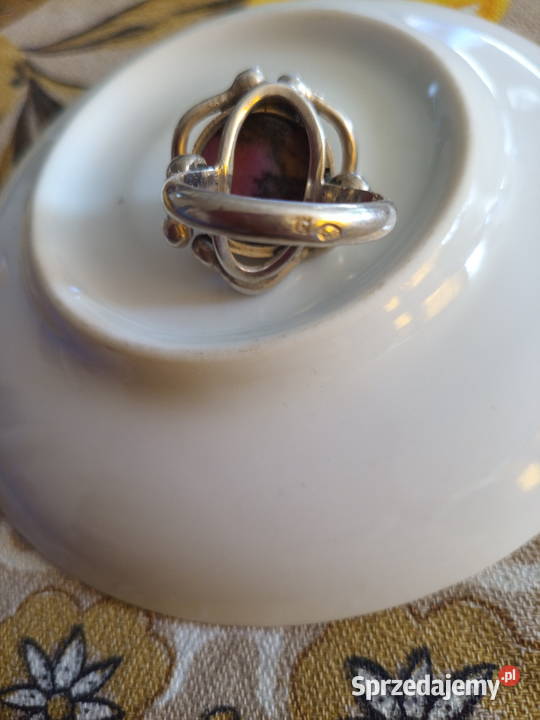 Orno srebrny pierścionek z puncami staroć Nowy Sącz