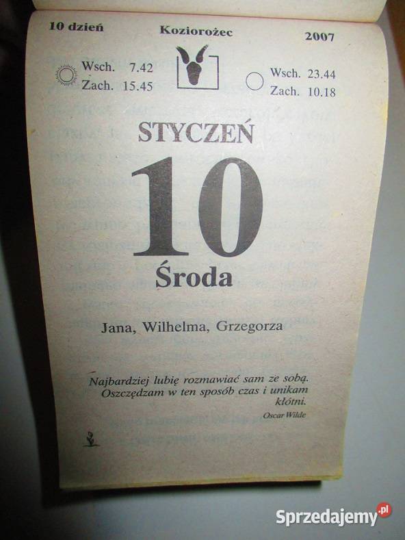 Kartka z kalendarza zdzierak kalendarz 26041958 Łódź