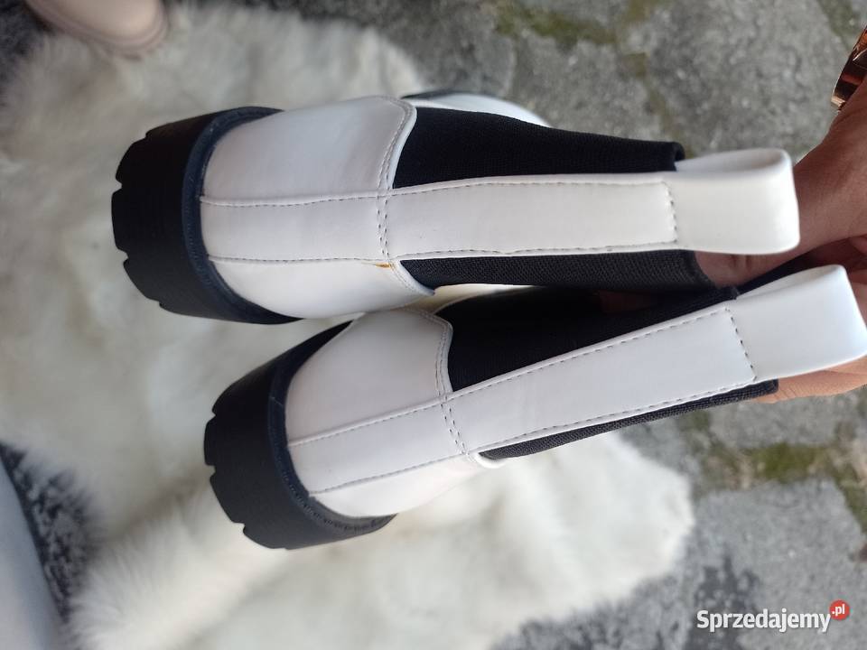 40 Boohoo Biało czarne Botki sztyblety z Londynu 25.5cm Kraków