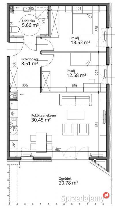Mieszkanie 7069m2 3pokojowe Kraków