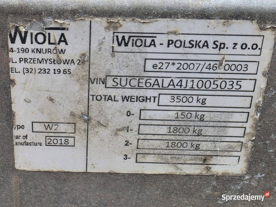 do przewozu samochodów Wiola Przyczepka do Skępe