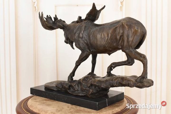 Łoś z Brązu Figura Rzeźba Myśliwska Brąz Prezent małopolskie Kraków