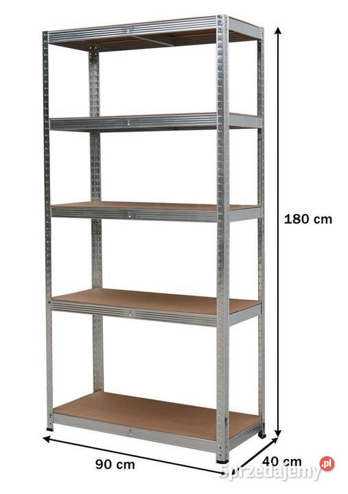 Regał magazynowy metalowy 2w1 5 półek 180x90x40 wielkopolskie Poznań