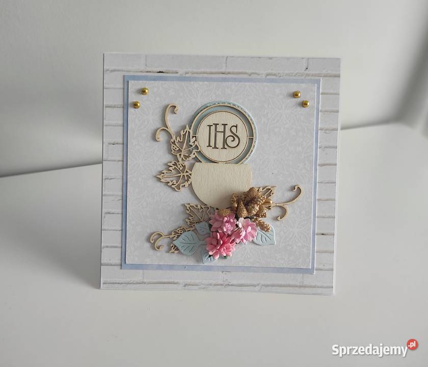 Kartka Komunia Święta handmade ręcznie robiona Rękodzieło Łódź