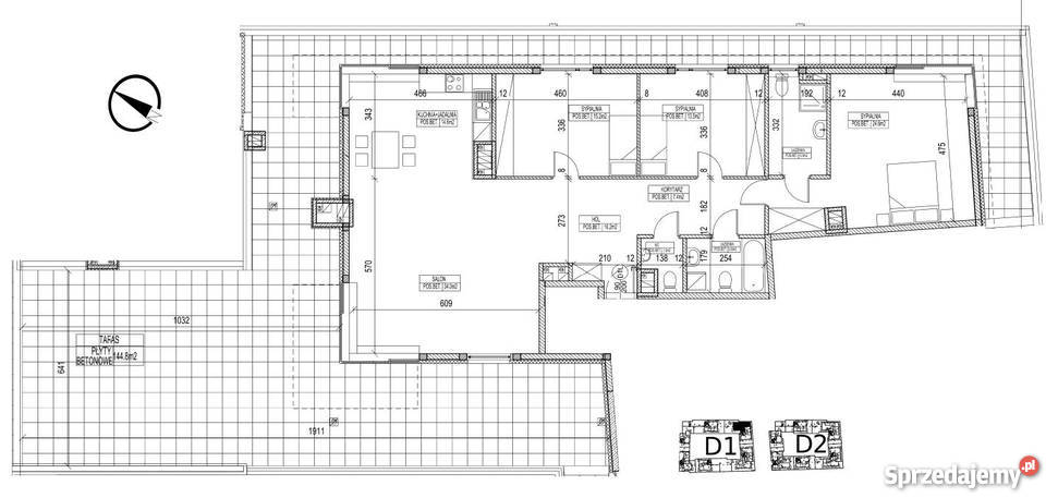 Penthouses 4 pokoje pow 1319 m2 Wilanów taras Mieszkania Warszawa