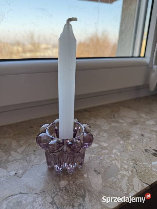 Świecznik vintage ze szkła kryształowego podkarpackie Mielec