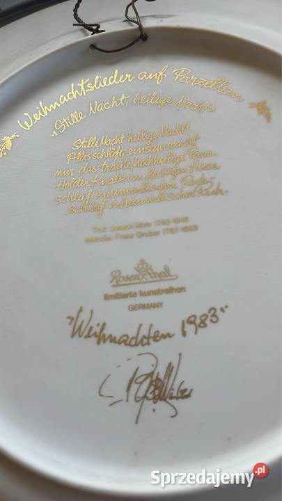 Patera Rosenthal 1983 Cicha Nic Święta Noc Bjorn Gdańsk