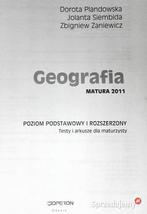 Geografia Matura 2011 Testy i arkusze Dorota miękka Chełm sprzedam