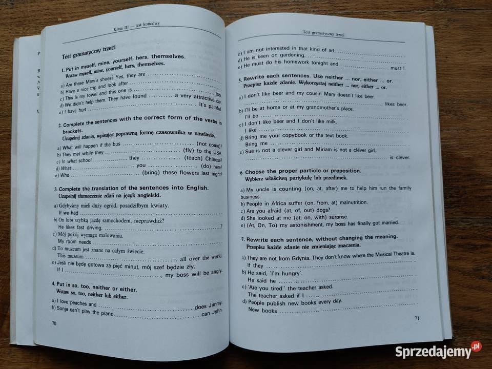 Testy Gimnazjum gramatyczne i leksykalne z j Kraków