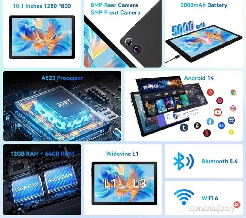Tablet 10 URAO Android 14 zestawTablet URAO z Chrzanów