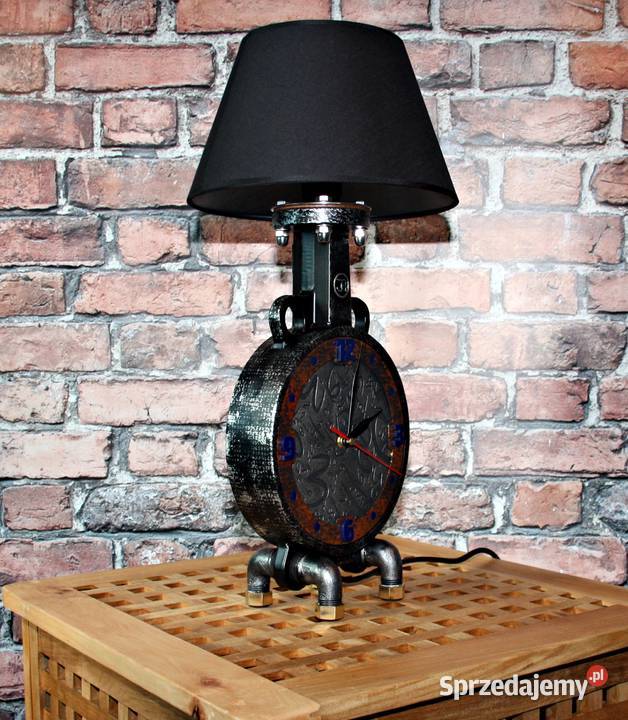 Lampa z zegarem Industrial Loft Patyna Dębica