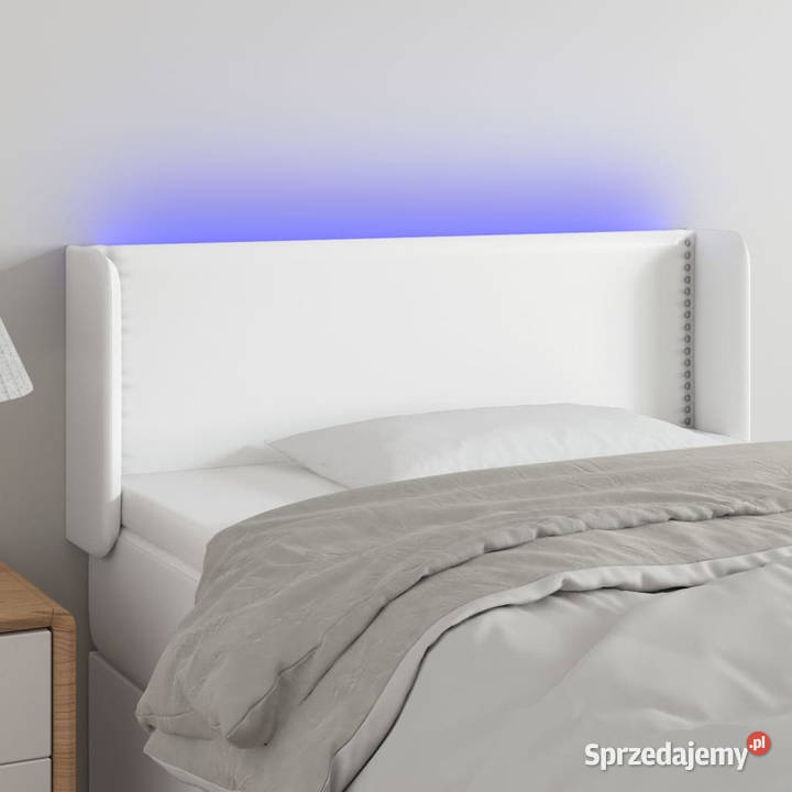 Zagłówek do łóżka z LED biały 83x16x7888 sprzedam