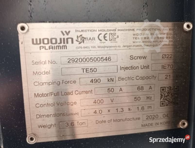 Wtryskarka Woojin PlaimmTE50IE70 Łowicz