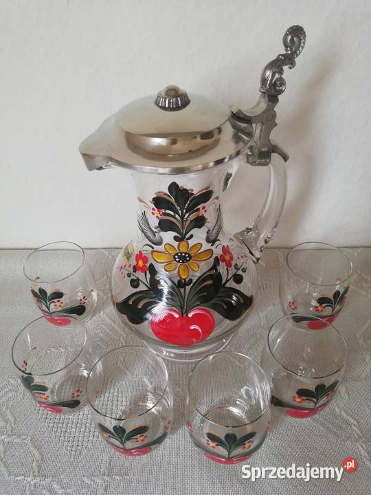 Dzbanek karafka ze szklaneczkami małopolskie Gorlice sprzedam