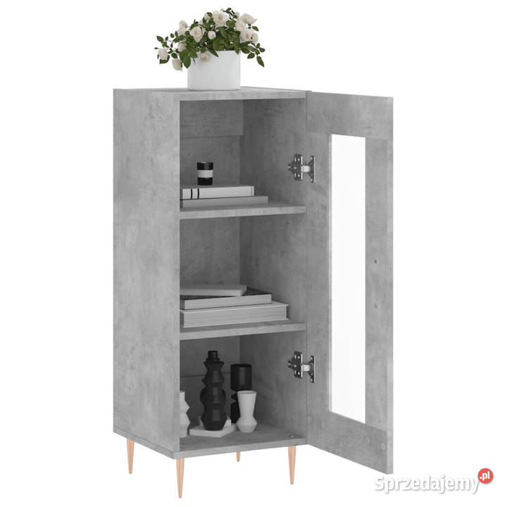 Szafka szarość betonu 345x34x90 materiał