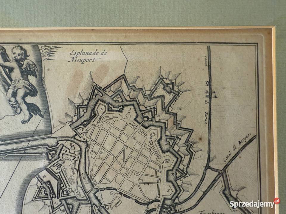 Mapa Antyczny Miedzioryt XVII Wiek Oryginalna Czerwionka-Leszczyny sprzedam