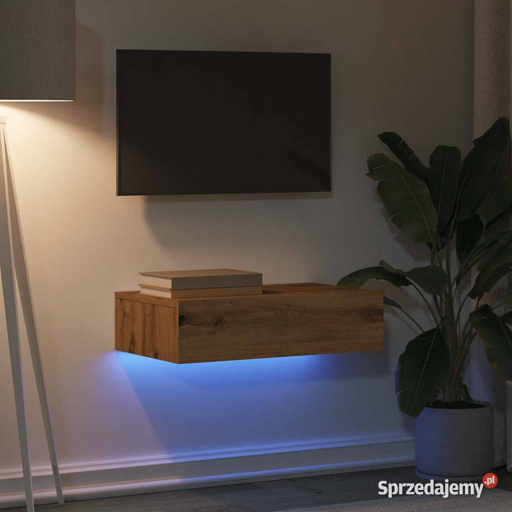 Szafka telewizyjna z LED dąb artisan 60x35x155 Warszawa