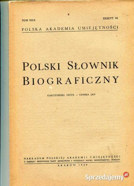 Polski Słownik Biograficzny z34 T VII4 Pozostałe Szczecin