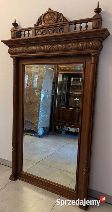 Piękne dębowe lustro neorenesansowesklep Dąbrowa Dąbrowa Górnicza