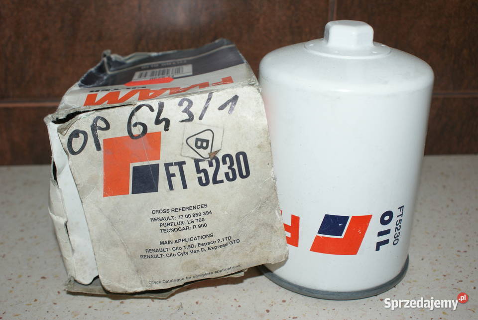 OP 6431 FILTRON FILTR OLEJU RENAULT CLIO 19D mazowieckie Białobrzegi