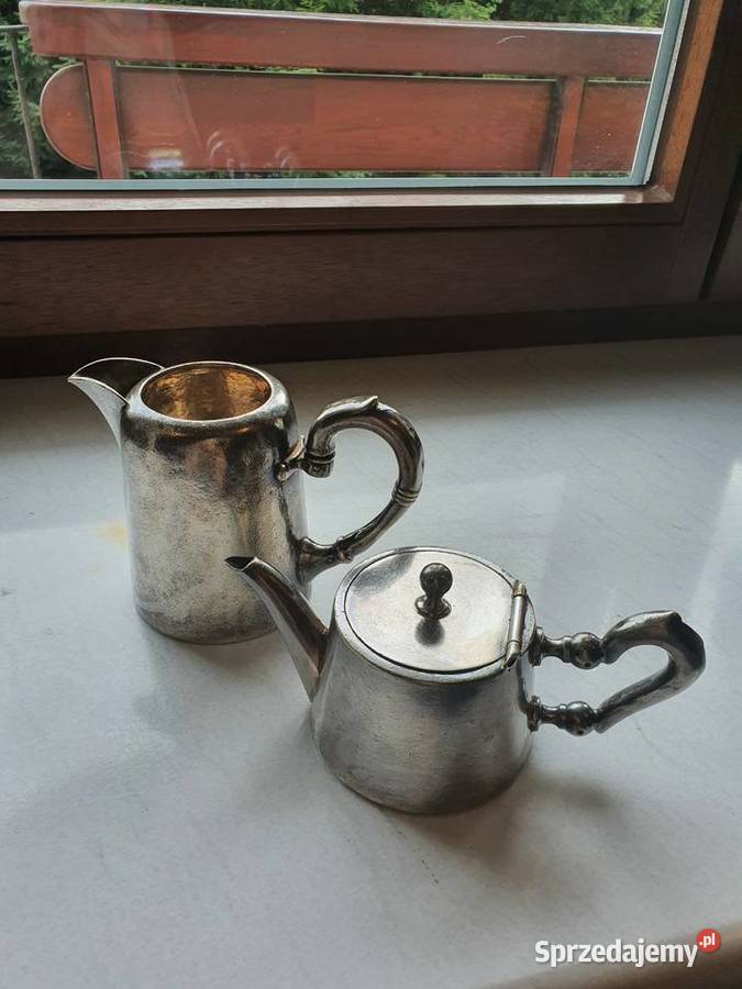 Stary ozdobny dzbanek z uchwytem z metalu w Lublin sprzedam
